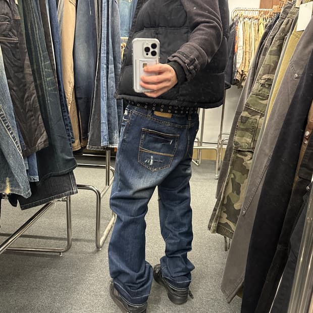 36) 아베크롬비 y2k 진청 와이드 데님팬츠