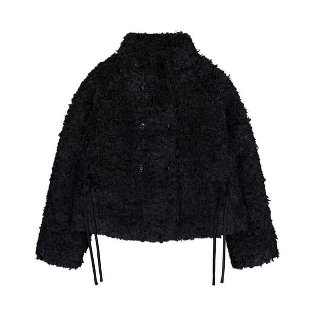 코이세오 헤어리 퍼 재킷 블랙