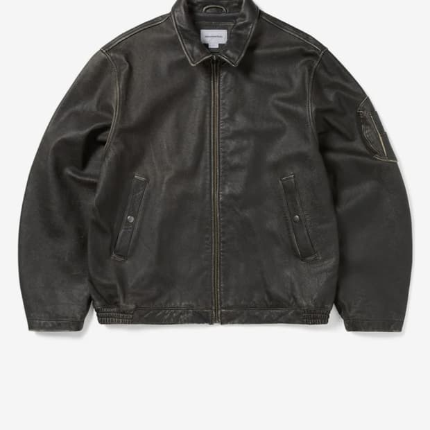 디스이즈네버댓 Flight Leather Jacket Black