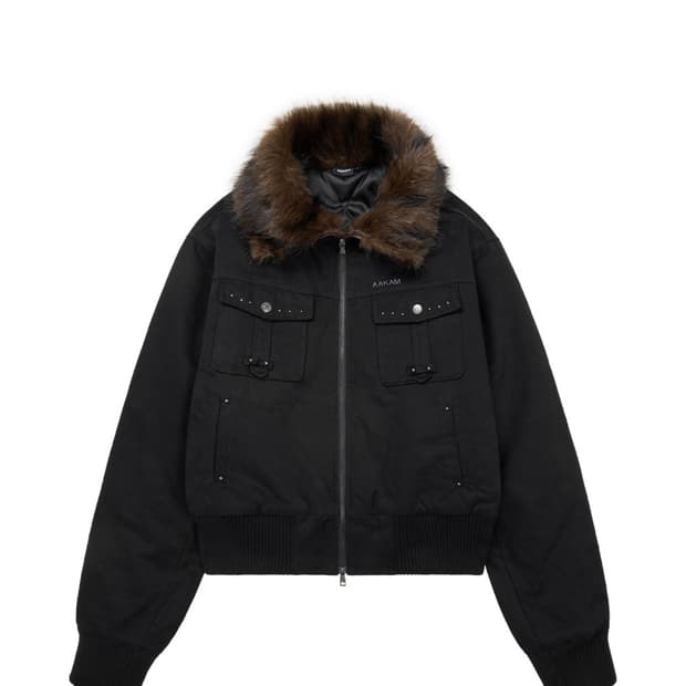 구매) 아캄 Studded High Neck Fur Jacket