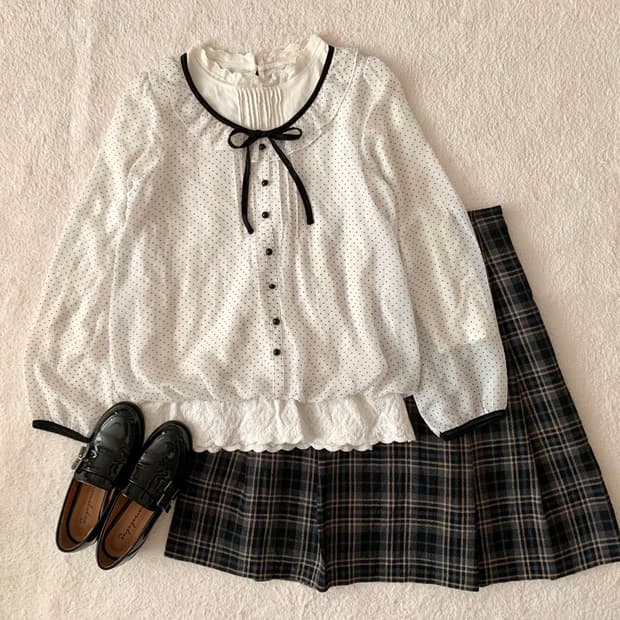 벌룬 도트 블라우스