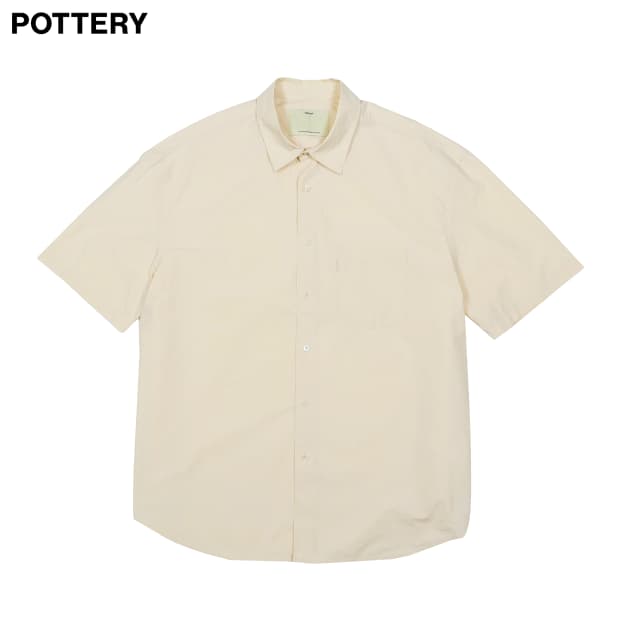 포터리 코튼-린넨 하프 셔츠