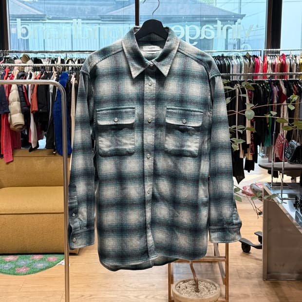 이자벨마랑 블루 마르셀리아 울 혼방 플란넬 셔츠