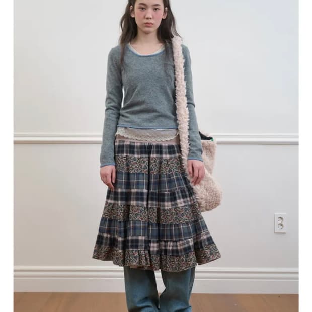 노컨텐츠 멀티웨이 튜브 스커트 베이지