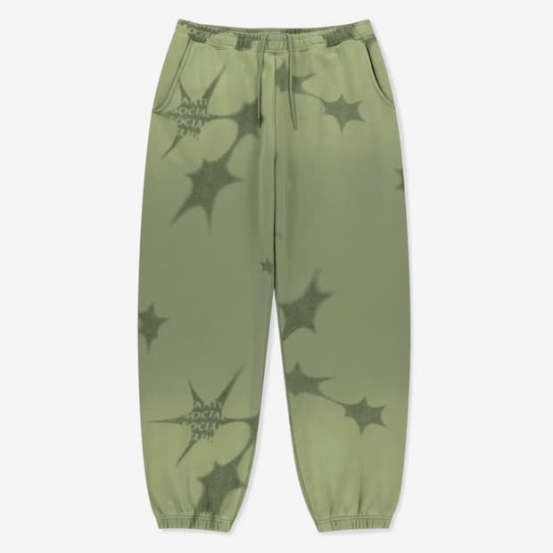 안티소셜클럽 x 썬러브 패턴 스웻 팬츠 그린 S