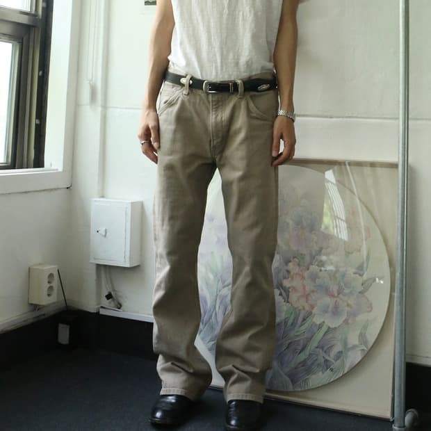LEE 베이지 부츠컷 데님 팬츠