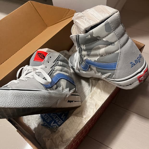 반스 X AAPE SK8-HI 볼트 스니커즈 275mm