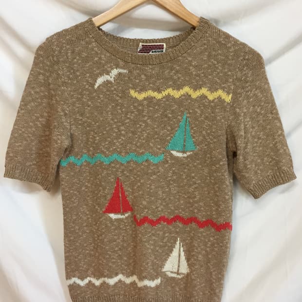 돛단배 반팔 니트