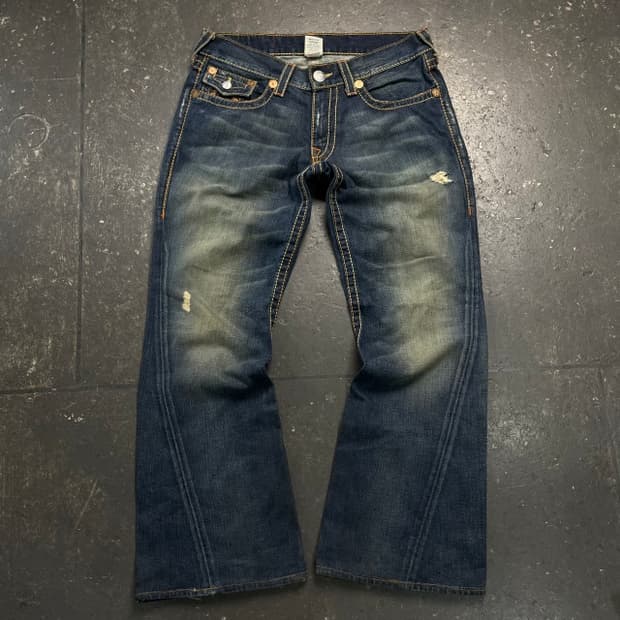 34 트루릴리전 레인보우 조이 부츠컷 팬츠