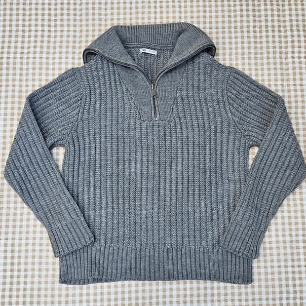 자라 반집업 니트 스웨터 남자100