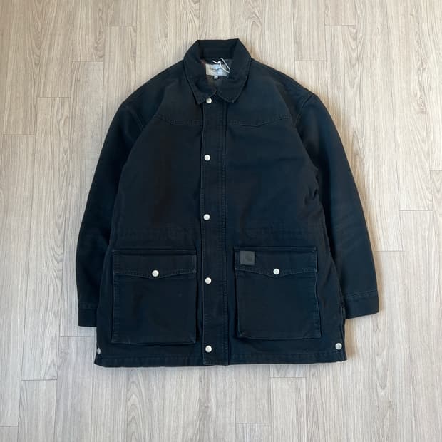 (새상품) 칼하트윕 OG 산타 페 코트 블랙/블랙 스톤 캔버스