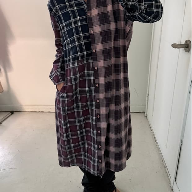 디젤 Diesel 패치워크 체크 셔츠 원피스