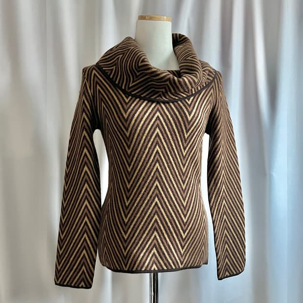 pattern turtle neck knit