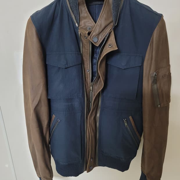 솔리드옴므 우영미 염소가죽 투톤자켓 95사이즈 상태굿