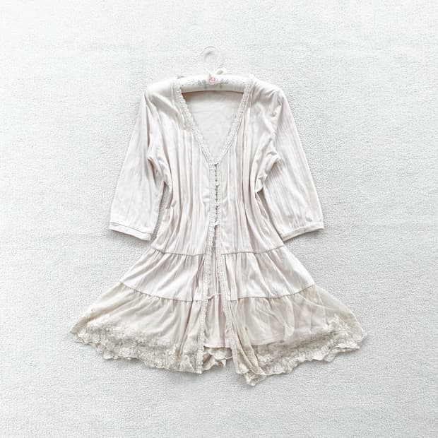 뮤트바닐라 레이스 바선생핏 원피스