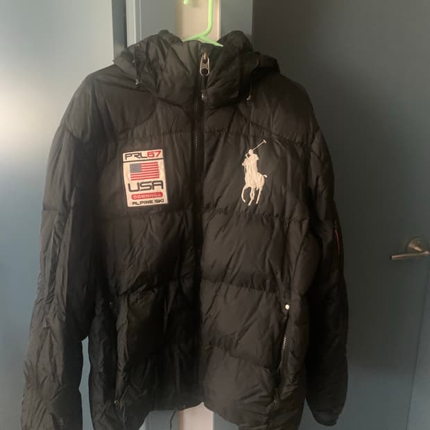 폴로  빅 포니 블랙 패딩 L