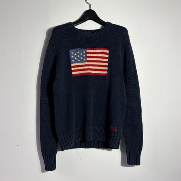 폴로 네이비 성조기 니트 (무료배송)