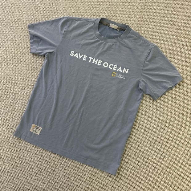 M 내셔널지오그래픽 로고 반팔티 0414D