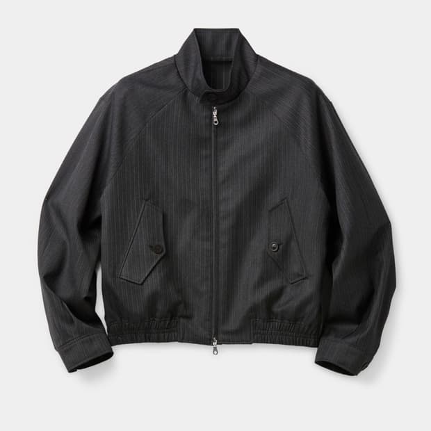 쿠어 스트라이프 울 블렌드 해링턴 자켓