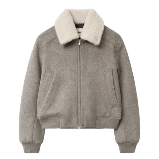 (1)알렌느 25fw 겨울 알파카 블루종 그레이시베이지