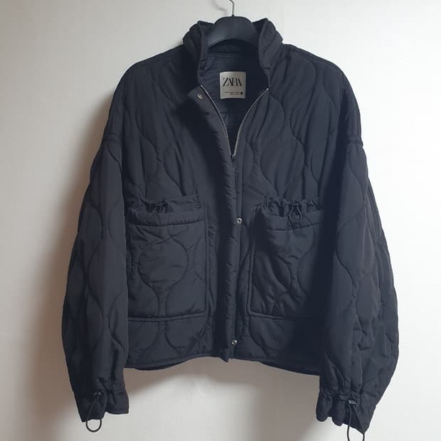 택포가 자라 자켓 블랙 퀼팅누빔자켓 M