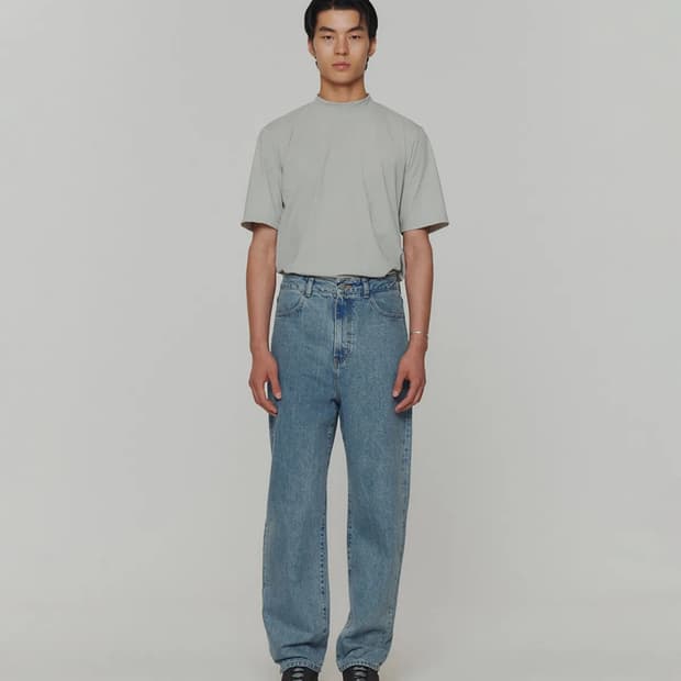 [XL] AMOMENTO 아모멘토 리사이클드 코튼 데님 MID BLUE