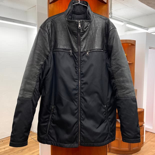 [48] 프라다 레더 나일론 자켓
