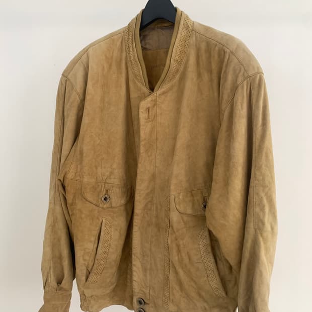 Yellow beige suede jacket