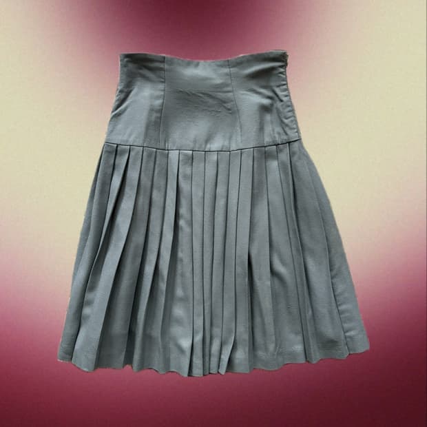 청록 플리츠 스커트