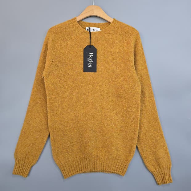 새제품)할리 오브 스코틀랜드 울 니트 머스타드 XS