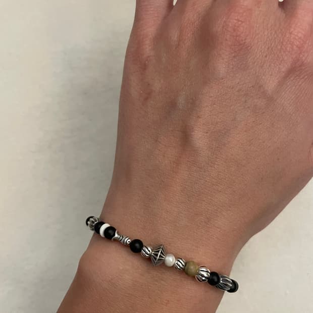 Peace Black Onyx Mix Bracelet