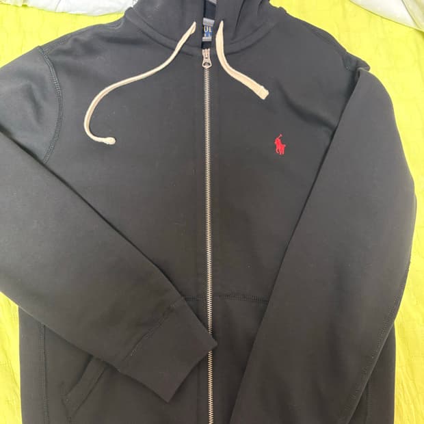 폴로 랄프로렌 블랙 후드집업 S
