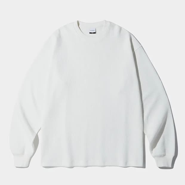 아웃스탠딩 BASIC WAFFLE LONG SLEEVE_WHITE