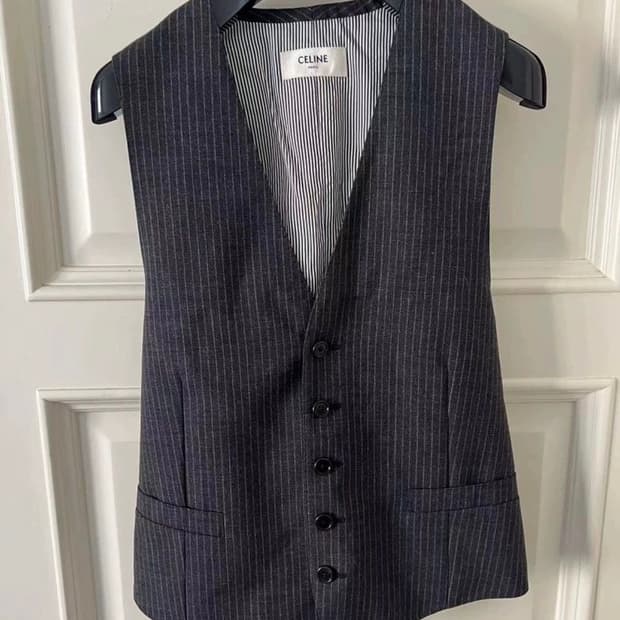 셀린느 20SS 스트라이프 수트 베스트 44사이즈