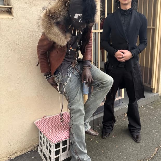 G.O.A racoon fur leather jacket