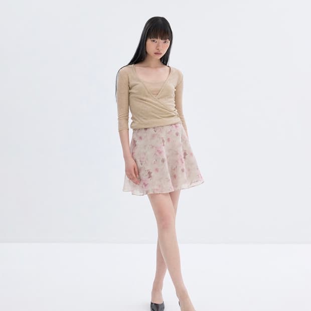 [나비버스] Naviverse Flower Lace Skirt_Pink