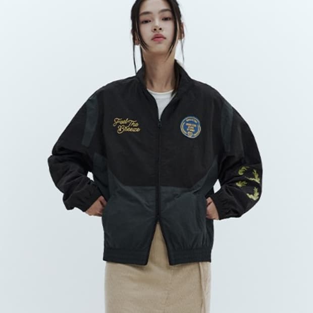 시티브리즈 로럴 트랙 집업 자켓 차콜