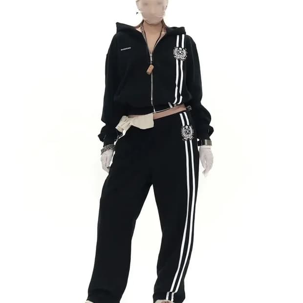 (L)604services 604서비스 비디드 스쿨로고 트랙팬츠