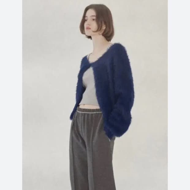 헤더먼트 테디 가디건 네이비