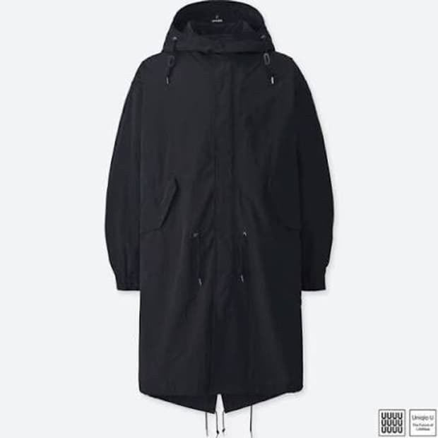 유니클로 U 블랙 피쉬테일 파카 L