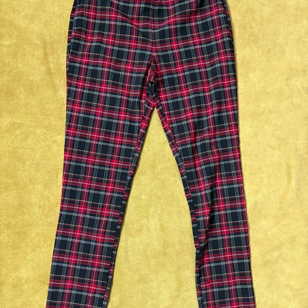 타미힐피커 레드 타탄 채크슬림팬츠(28~29) 6 사이즈