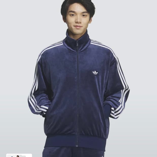 아디다스 파이어버드 벨루어 트랙탑 져지 - 나이트인디고(네이비) S