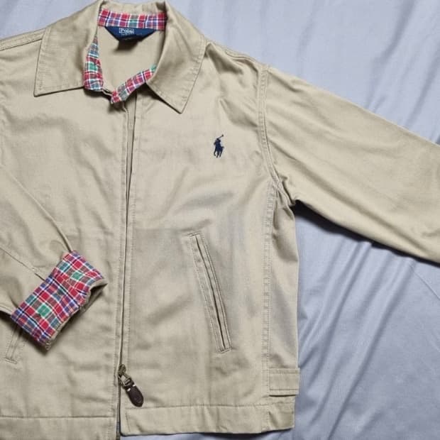 정품 폴로랄프로렌 베이지 체크 레이어드 자켓