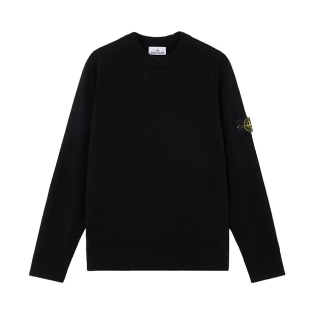 스톤 아일랜드 25FW RWS 울 크루넥 니트 블랙