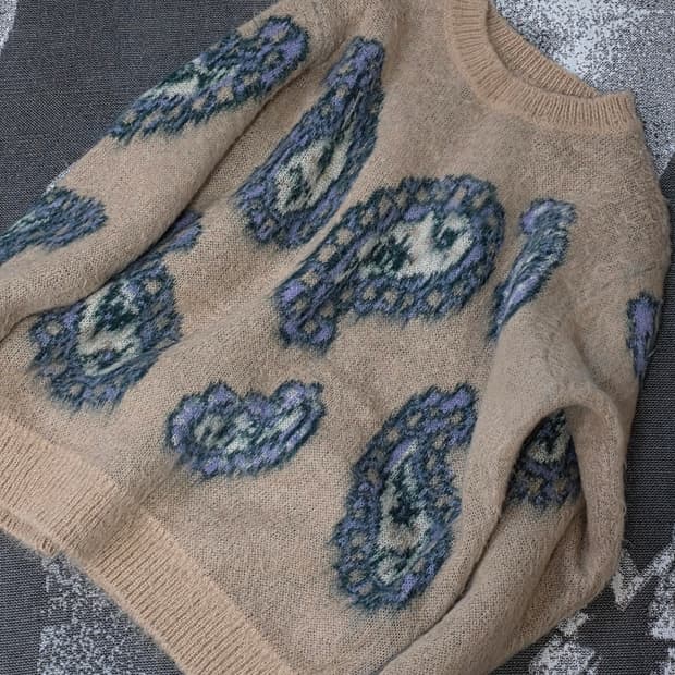 산드로 페이즐리 패턴 모헤어 혼방 스웨터