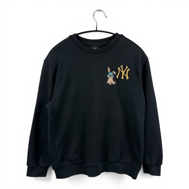 (150) MLB 키즈/우먼스 뉴이어 래빗 맨투맨 블랙