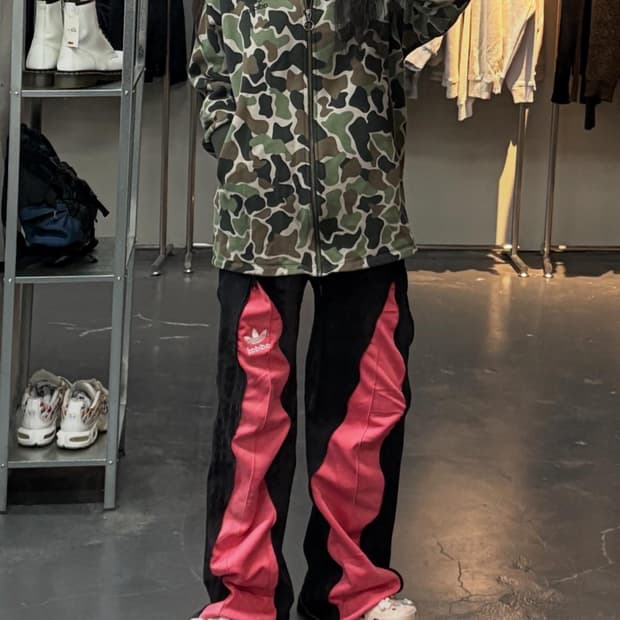 아디다스 카모 플라쥬 03 빅로고 스웻 트랙탑 A2730