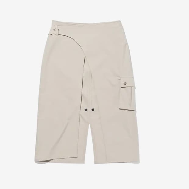 미스치프 벨트 워프 스커트 (아이보리)