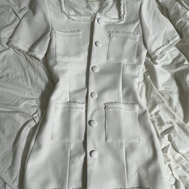 반팔 여름 트위드 원피스