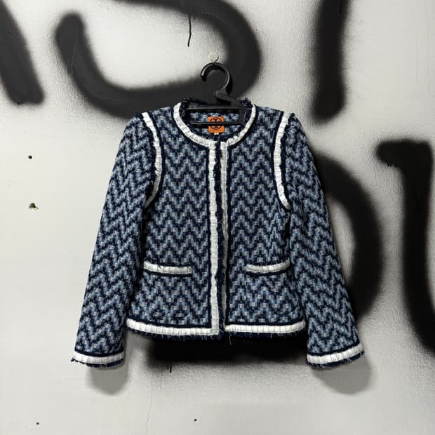 토리버치 저스틴 코튼 트위드 자켓